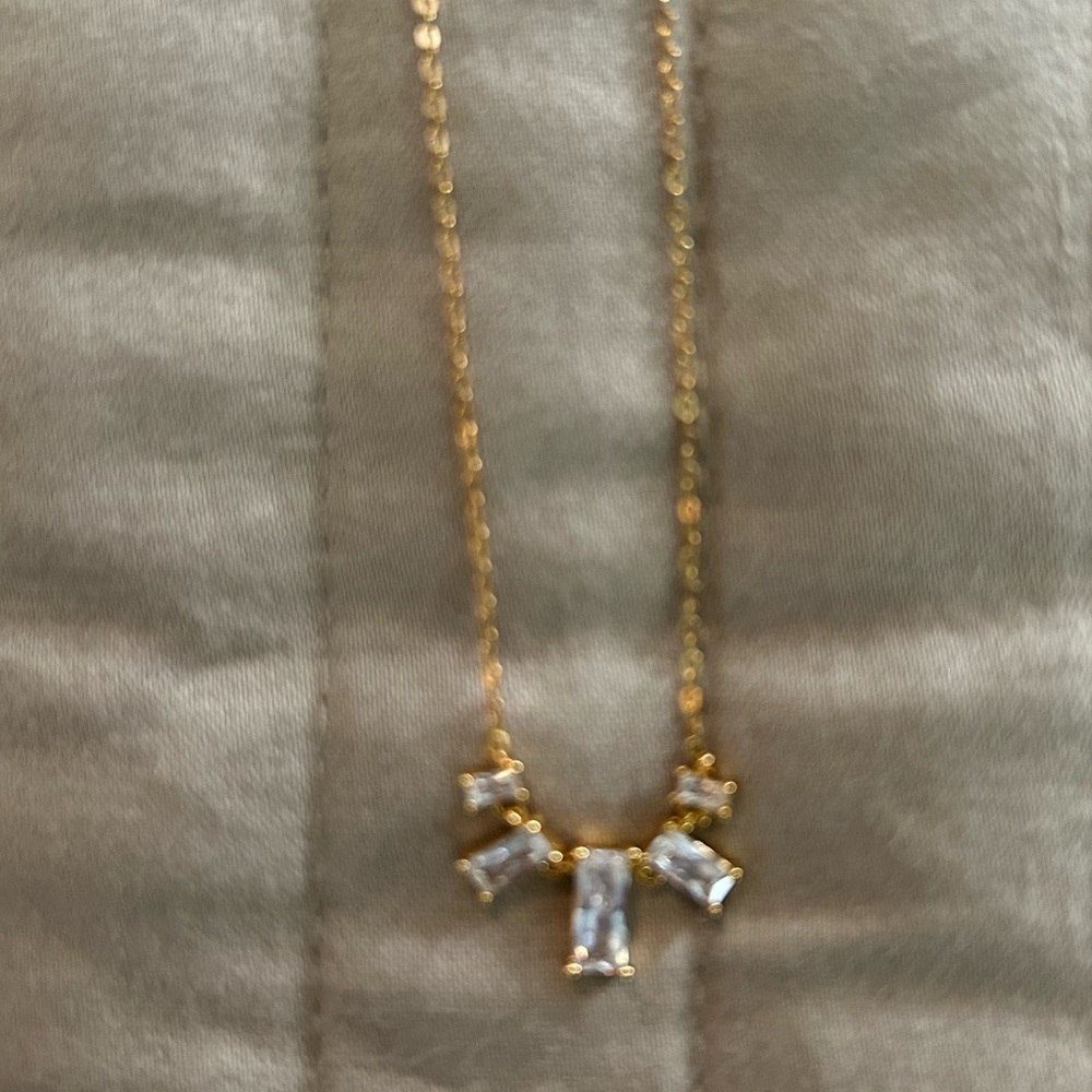 Nordstrom Gold Necklace with Crystal Details - Picture 2 of 6